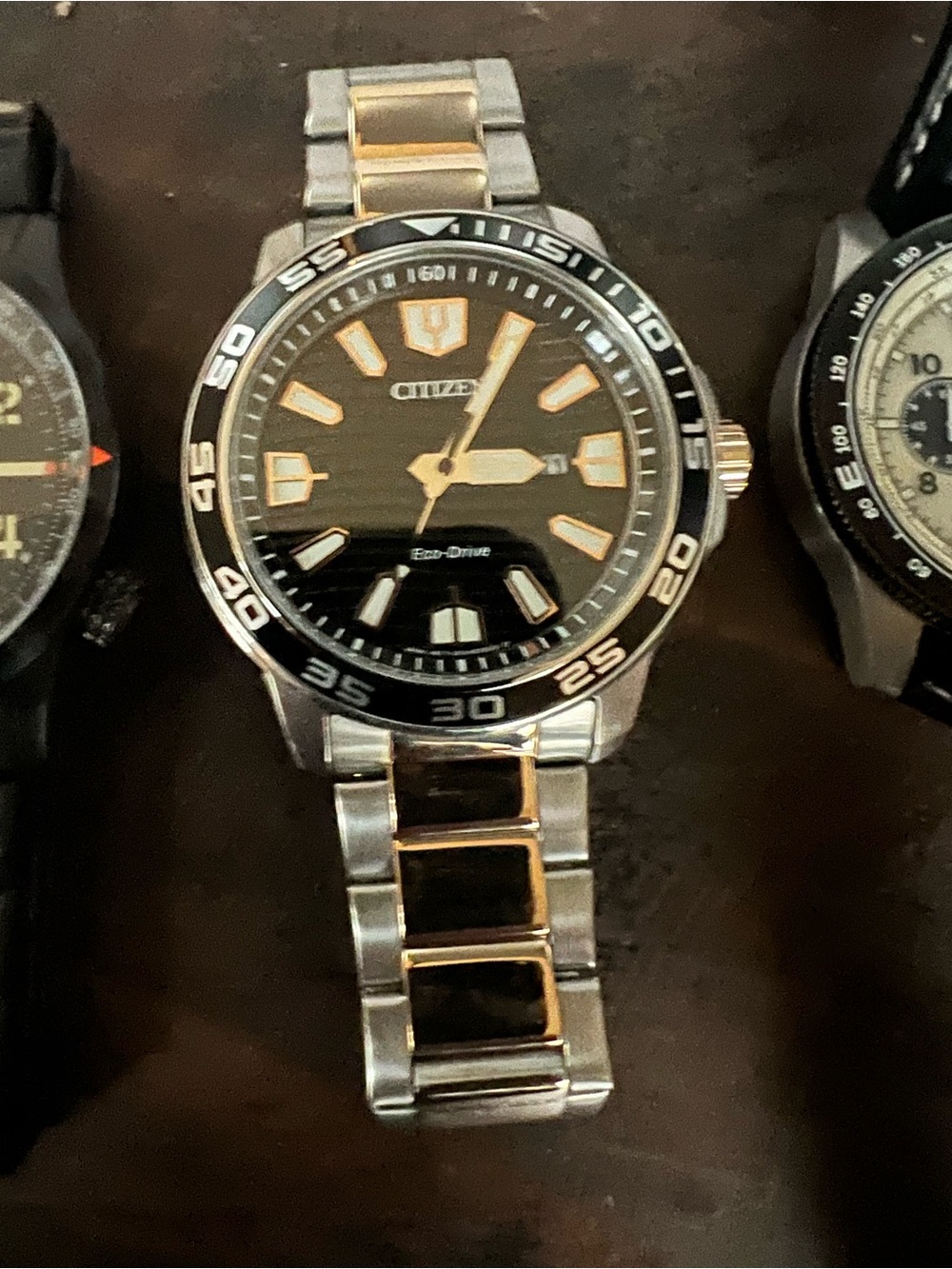 Lot of 4 Men's Wristwatches — Mixed Metal and Black Styles Citizen Ecco Drive - Picture 4 of 6